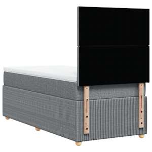 Box spring postel s matrací světle šedá 80 x 200 cm textil - obrázek 8