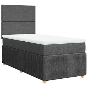 Box spring postel s matrací tmavě šedá 80 x 200 cm textil - obrázek 3
