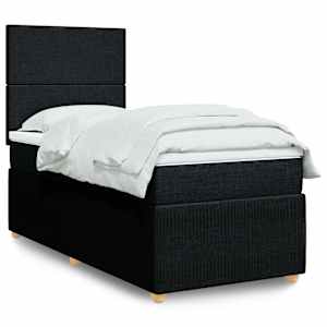 Box spring postel s matrací černá 80 x 200 cm textil - obrázek 1
