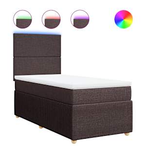 Box spring postel s matrací tmavě hnědá 80x200 cm textil - obrázek 2