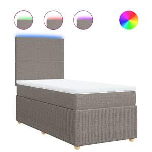 Box spring postel s matrací taupe 80x200 cm textil - obrázek 2