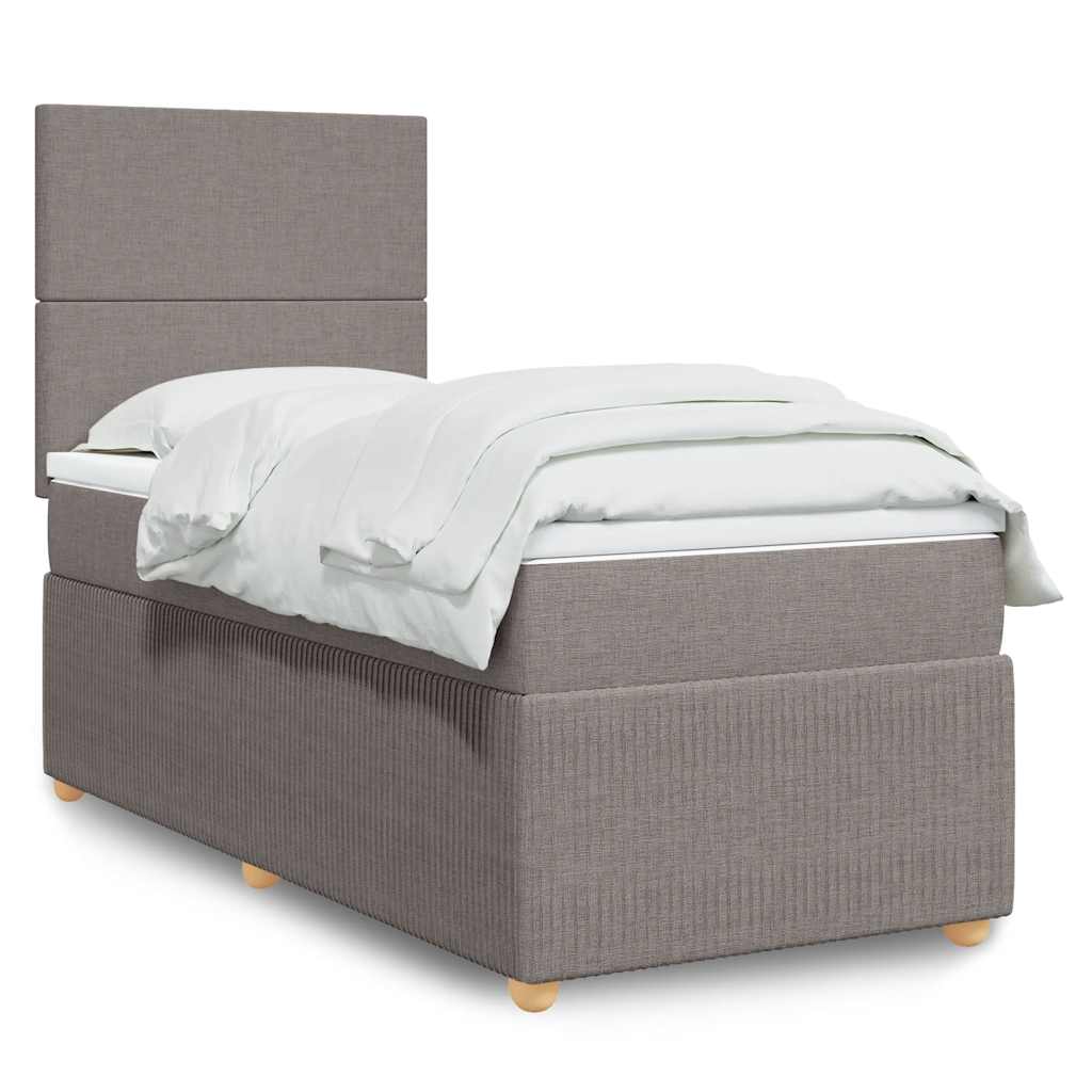 vidaXL Giroletto a Molle con Materasso Tortora 80x200 cm inTessuto