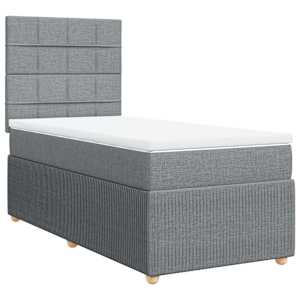 Box spring postel s matrací světle šedá 80 x 200 cm textil - obrázek 3