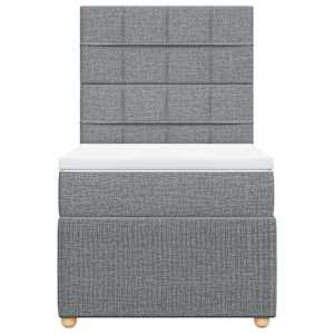 Box spring postel s matrací světle šedá 80 x 200 cm textil - obrázek 6