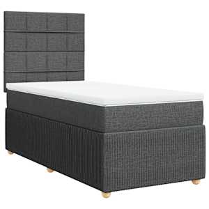 Box spring postel s matrací tmavě šedá 80 x 200 cm textil - obrázek 3