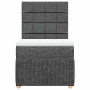 Box spring postel s matrací tmavě šedá 80 x 200 cm textil - obrázek 6