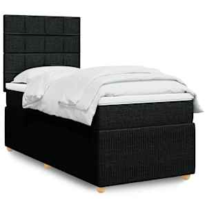 Box spring postel s matrací černá 80 x 200 cm textil - obrázek 1