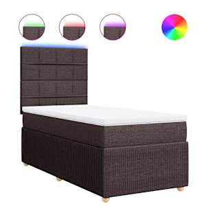 Box spring postel s matrací tmavě hnědá 80x200 cm textil - obrázek 2