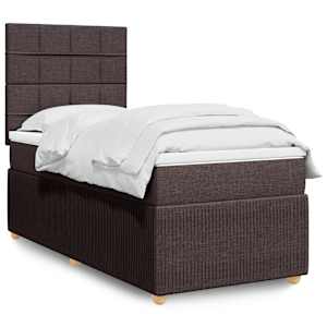 Box spring postel s matrací tmavě hnědá 80x200 cm textil - obrázek 1