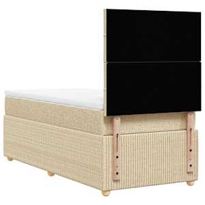 Box spring postel s matrací krémová 80 x 200 cm textil - obrázek 8