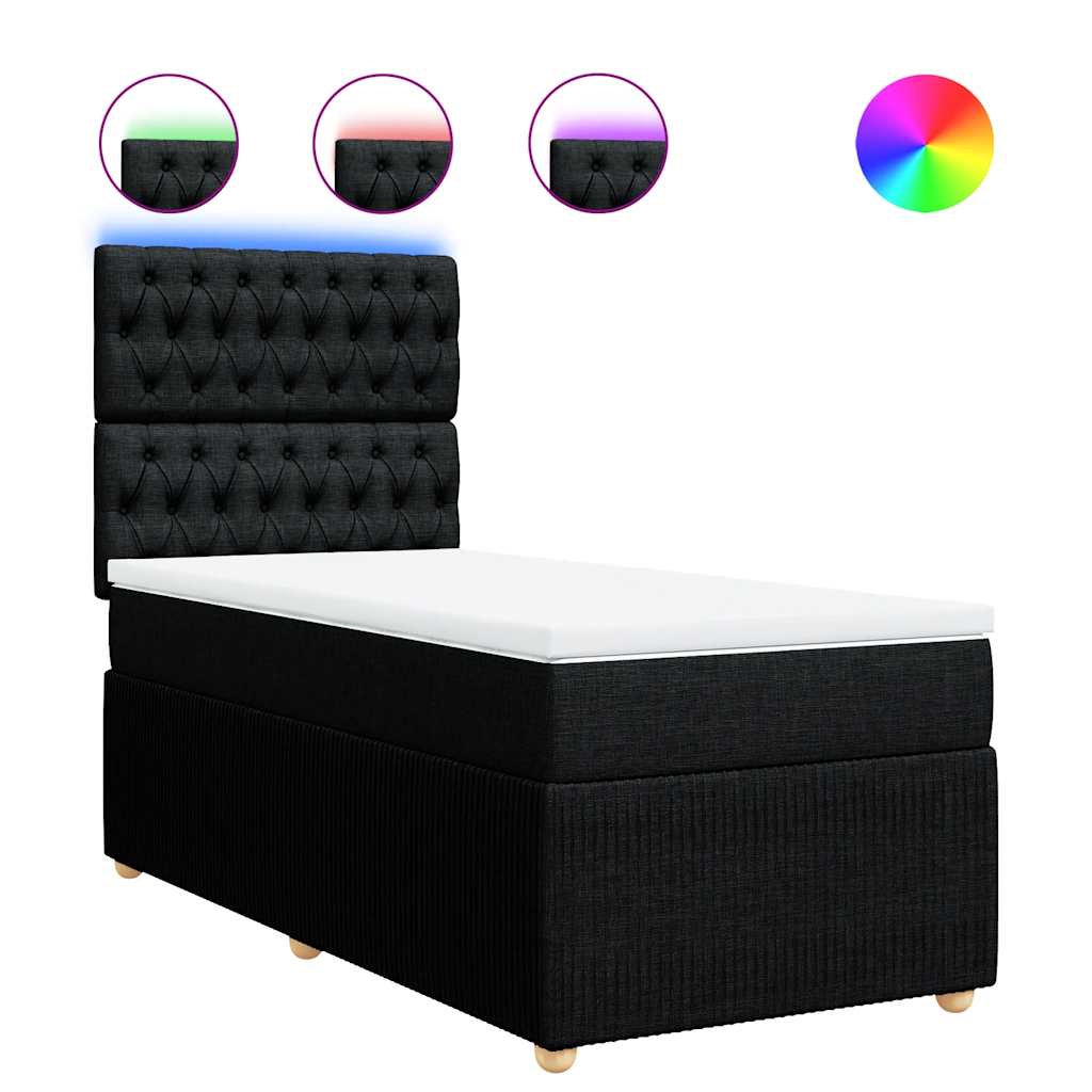 Thumbnail - vidaXL Boxspringbett mit Matratze Schwarz 80x200 cm Stoff