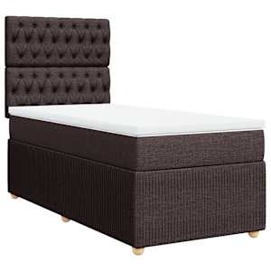 Box spring postel s matrací tmavě hnědá 80x200 cm textil - obrázek 3