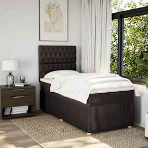 Box spring postel s matrací tmavě hnědá 80x200 cm textil - obrázek 5