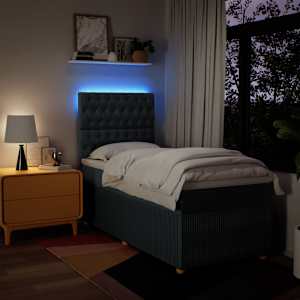 Box spring postel s matrací modrá 80x200 cm textil - obrázek 4
