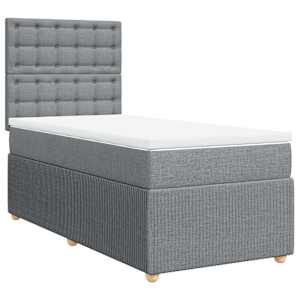 Box spring postel s matrací světle šedá 80 x 200 cm textil - obrázek 3
