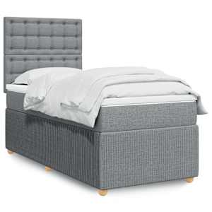Box spring postel s matrací světle šedá 80 x 200 cm textil - obrázek 1