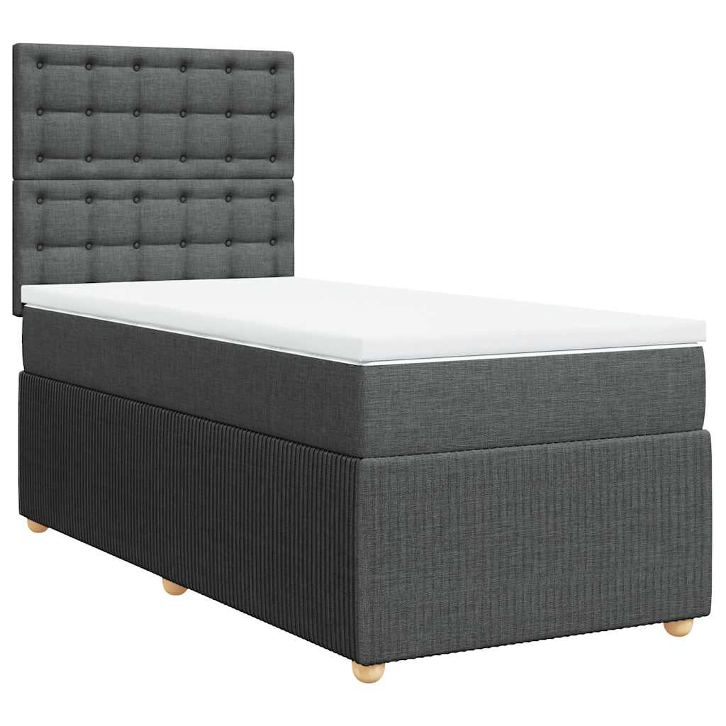 Thumbnail - vidaXL Boxspringbett mit Matratze Dunkelgrau 80x200 cm Stoff
