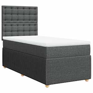 Box spring postel s matrací tmavě šedá 80 x 200 cm textil - obrázek 3