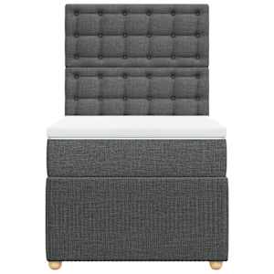 Box spring postel s matrací tmavě šedá 80 x 200 cm textil - obrázek 6