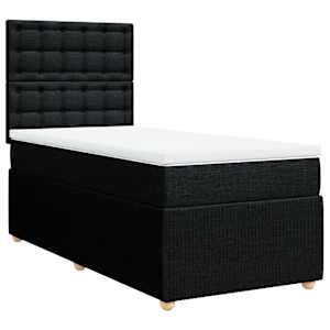 Box spring postel s matrací černá 80 x 200 cm textil - obrázek 3