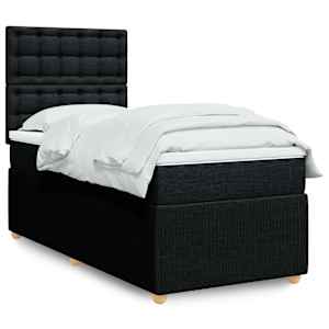Box spring postel s matrací černá 80 x 200 cm textil - obrázek 1