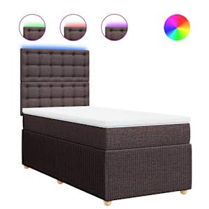 Box spring postel s matrací tmavě hnědá 80x200 cm textil - obrázek 2