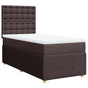 Box spring postel s matrací tmavě hnědá 80x200 cm textil - obrázek 3