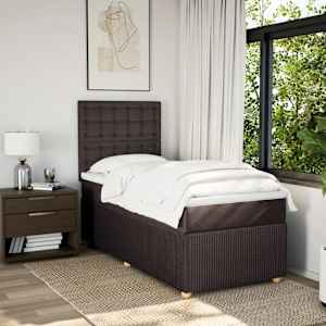Box spring postel s matrací tmavě hnědá 80x200 cm textil - obrázek 5