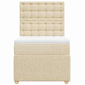 Box spring postel s matrací krémová 80 x 200 cm textil - obrázek 6
