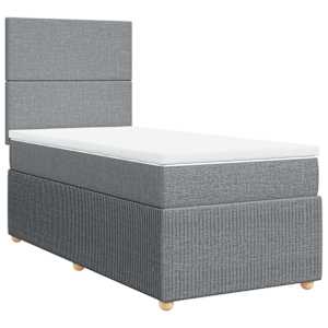 Box spring postel s matrací světle šedá 90x190 cm textil - obrázek 3