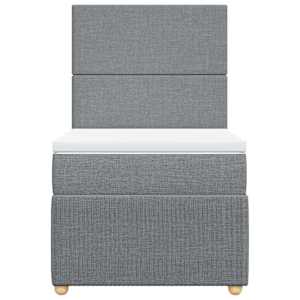 Box spring postel s matrací světle šedá 90x190 cm textil - obrázek 6