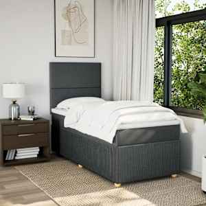 Box spring postel s matrací tmavě šedá 90x190 cm textil - obrázek 5