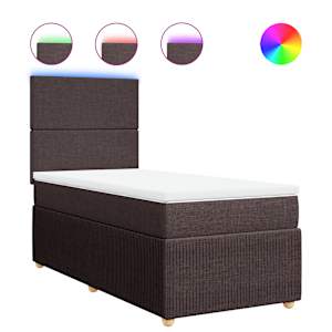 Box spring postel s matrací tmavě hnědá 90x190 cm textil - obrázek 2
