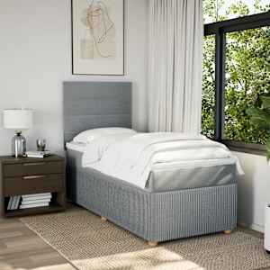 Box spring postel s matrací světle šedá 90x190 cm textil - obrázek 5
