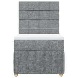 Box spring postel s matrací světle šedá 90x190 cm textil - obrázek 6