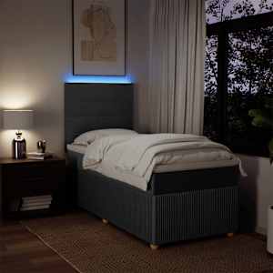 Box spring postel s matrací tmavě šedá 90x190 cm textil - obrázek 4