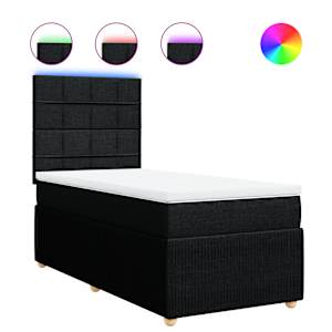 Box spring postel s matrací černá 90x190 cm textil - obrázek 2