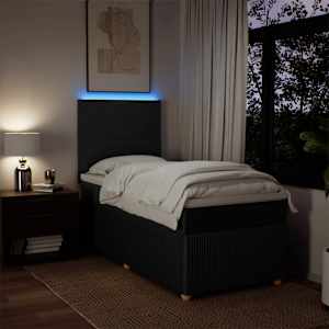 Box spring postel s matrací černá 90x190 cm textil - obrázek 4