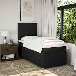 Box spring postel s matrací černá 90x190 cm textil - obrázek 5