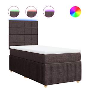 Box spring postel s matrací tmavě hnědá 90x190 cm textil - obrázek 2