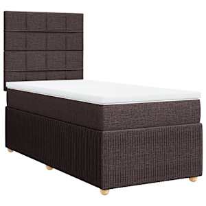Box spring postel s matrací tmavě hnědá 90x190 cm textil - obrázek 3