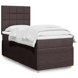 Box spring postel s matrací tmavě hnědá 90x190 cm textil - obrázek 1