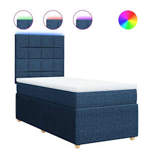 Box spring postel s matrací modrá 90x190 cm textil - obrázek 2