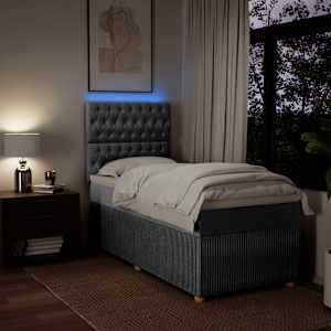 Box spring postel s matrací světle šedá 90x190 cm textil - obrázek 5