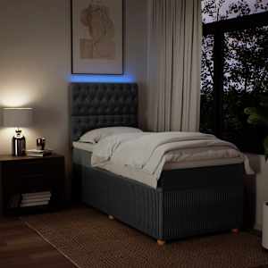 Box spring postel s matrací tmavě šedá 90x190 cm textil - obrázek 4