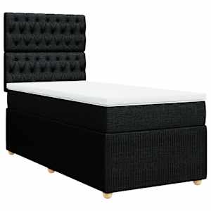 Box spring postel s matrací černá 90x190 cm textil - obrázek 3