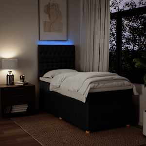 Box spring postel s matrací černá 90x190 cm textil - obrázek 5