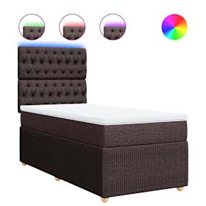 Box spring postel s matrací tmavě hnědá 90x190 cm textil - obrázek 2