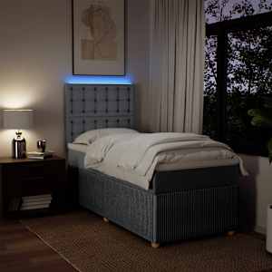 Box spring postel s matrací světle šedá 90x190 cm textil - obrázek 4