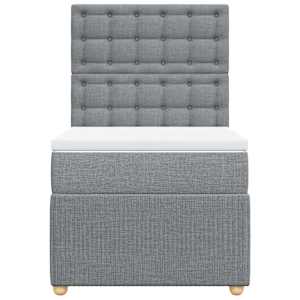 Box spring postel s matrací světle šedá 90x190 cm textil - obrázek 6